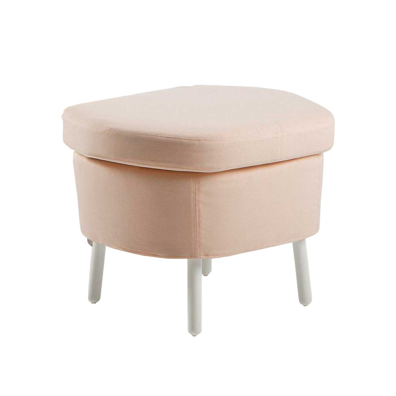 brühl morning dew - Hocker 61061 Pastell-rosa Hocker mit weißen Beinen.