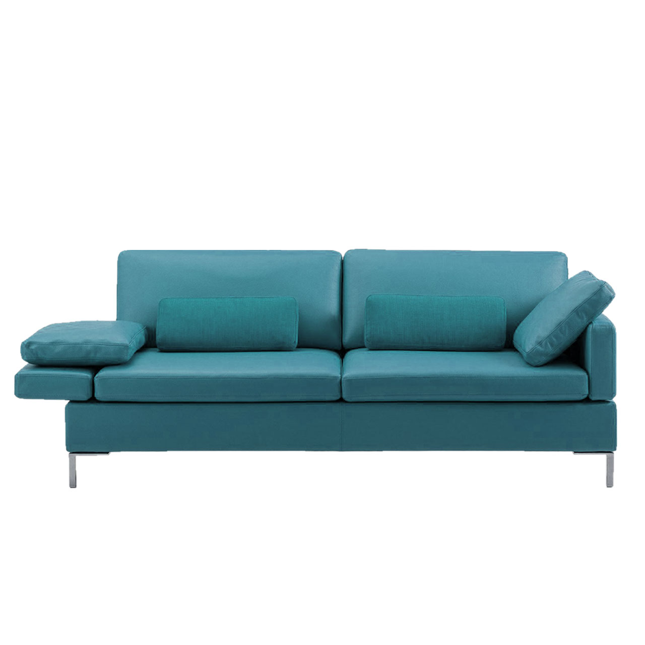 brühl alba - Sofa 3-Sitzer Türkises Ledersofa mit drei Sitzplätzen.