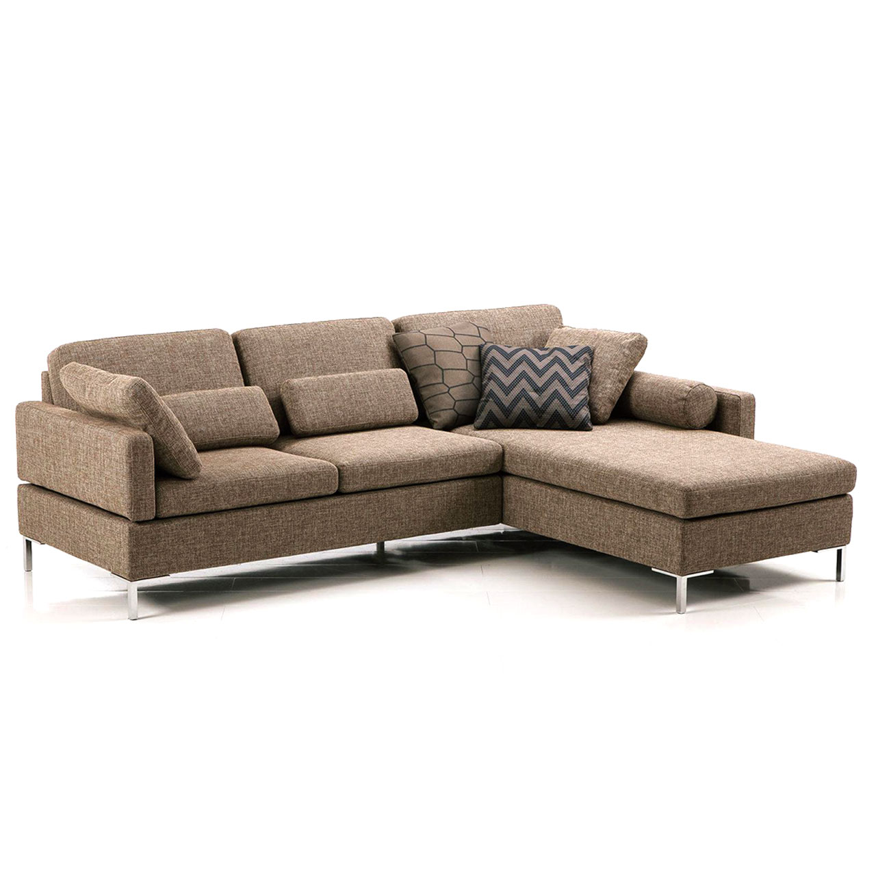 brühl alba - Garnitur W1 + A2 Braune Eckgarnitur aus Anstellsofa links und Longchair rechts in braun.