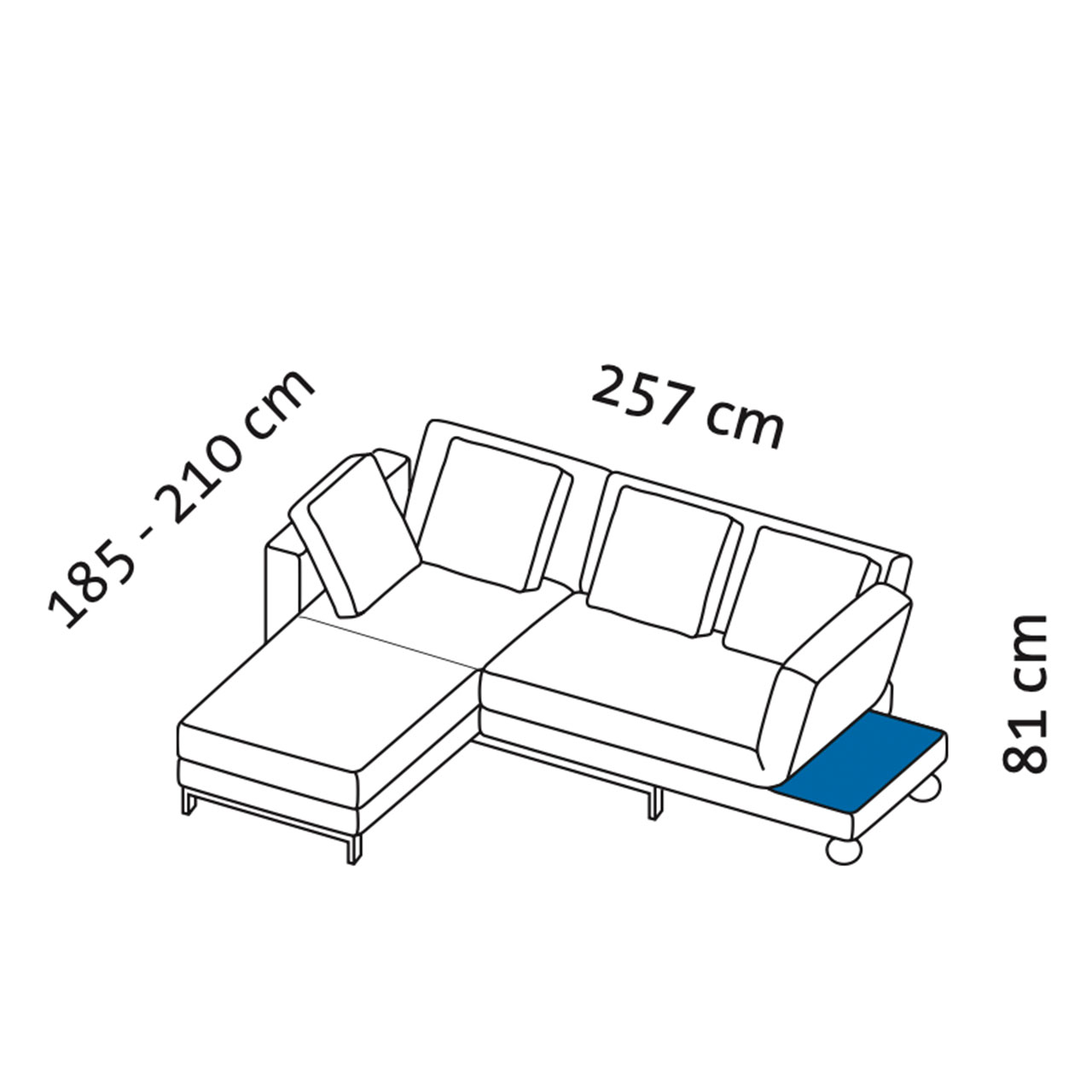 Maßzeichnung brühl four-two compact 68897 Maßzeichnung brühl four-two compact Eckgarnitur