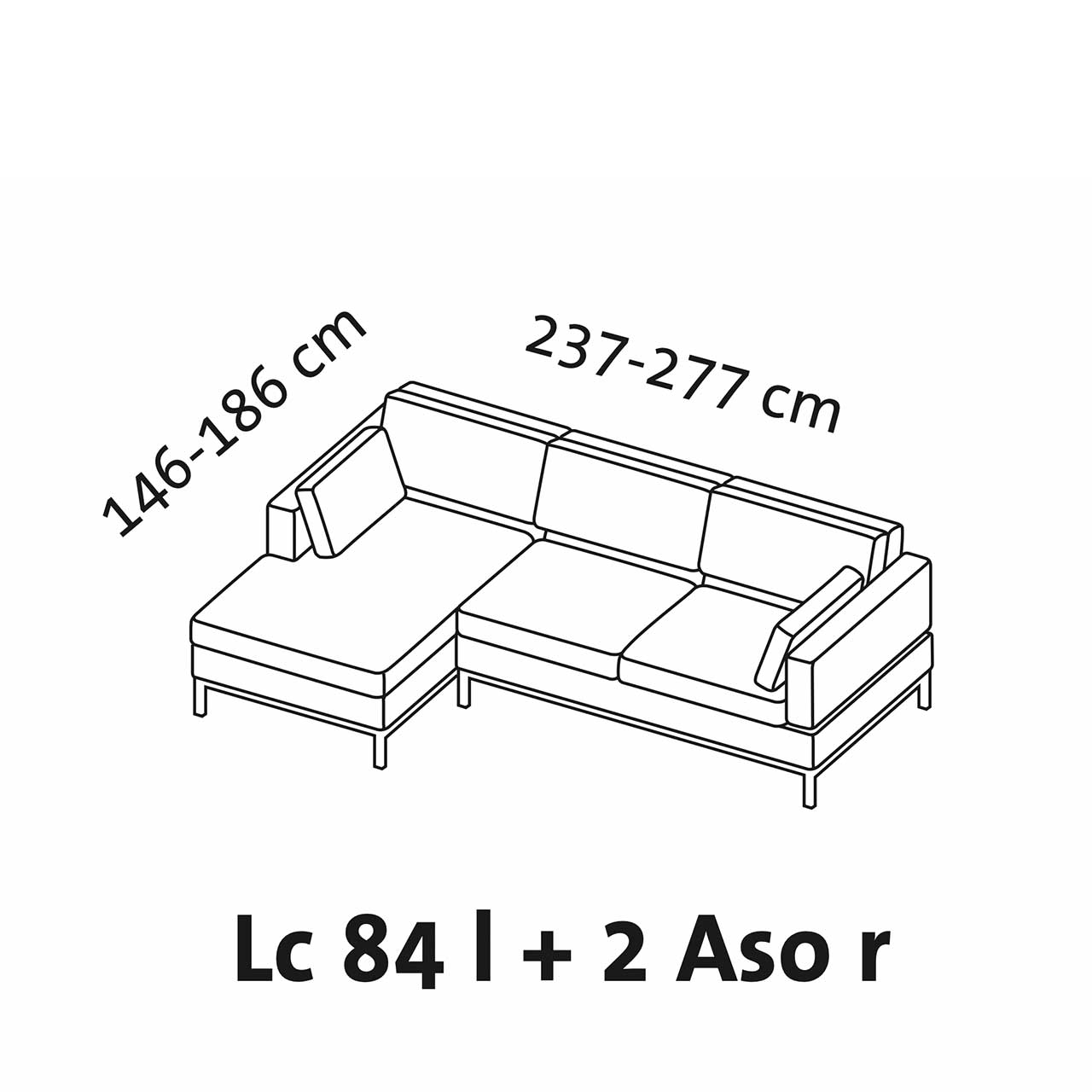 Maßzeichnung brühl tomo soft 72438 + 72431 Maßzeichnung brühl tomo soft Eckgarnitur