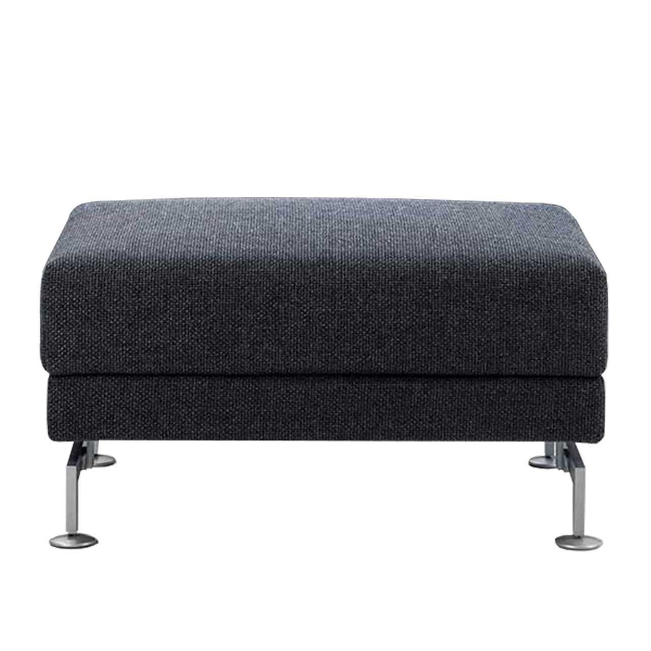 brühl moule-small - Hocker 73261 Rechteckiger Hocker mit grauem Stoffbezug und Metallkufen.