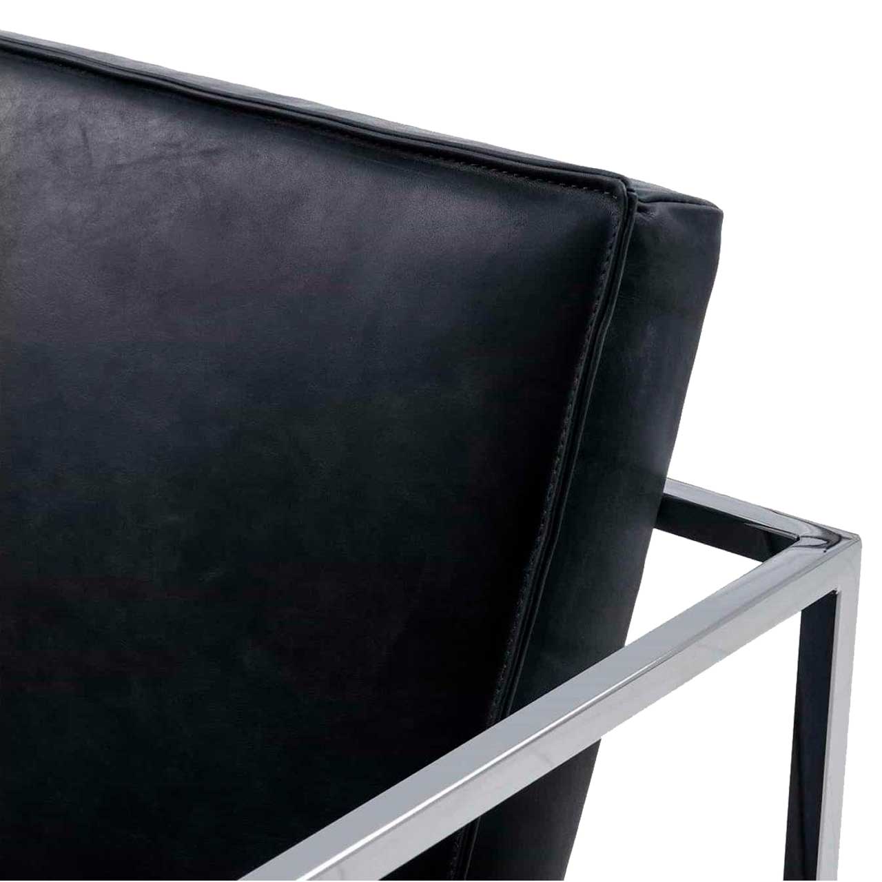 brühl grace metall smooth Leder schwarz Detailansicht Polsterung Leder schwarz für brühl grace metal smooth.