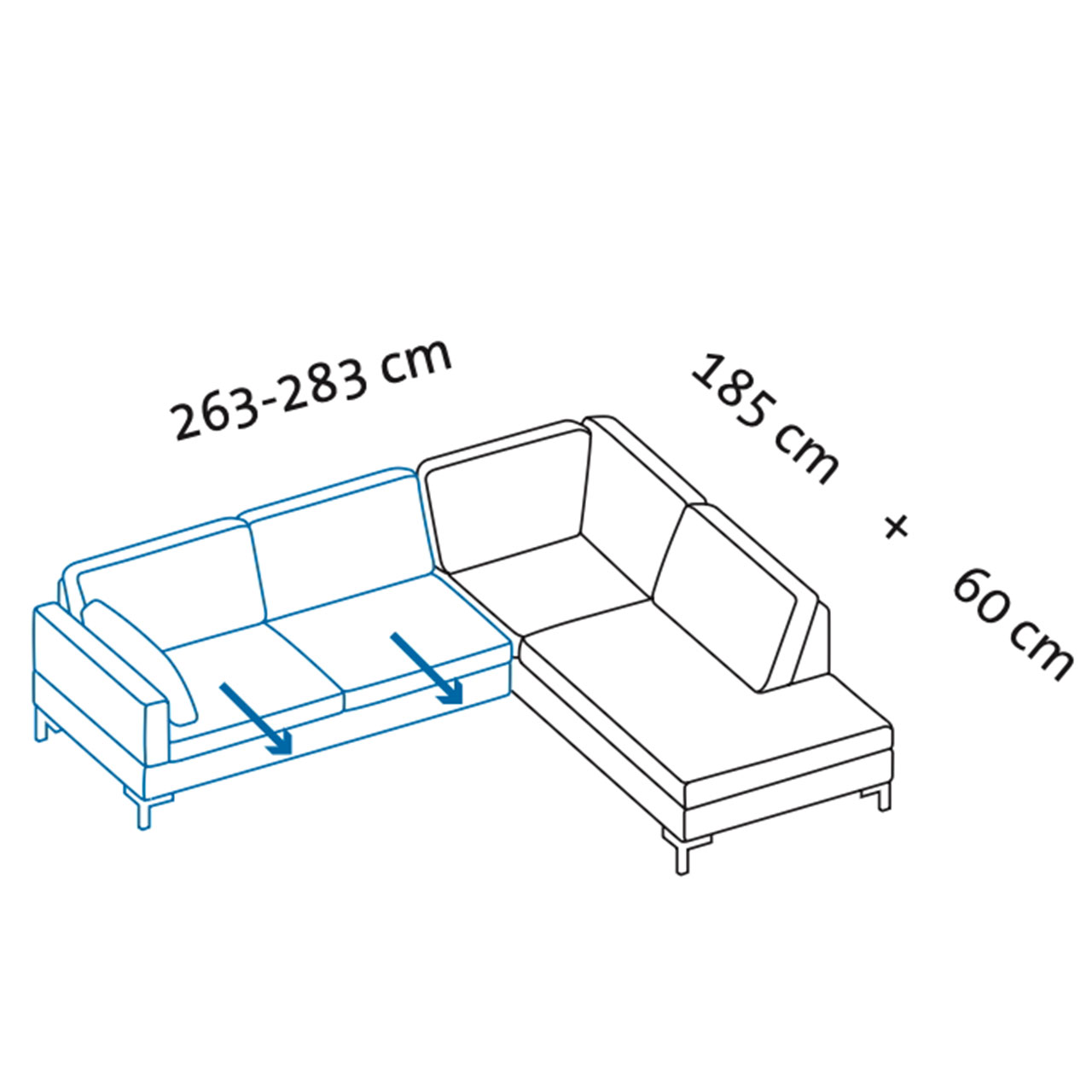 Maßzeichnung alba Garnitur X1 + D2
