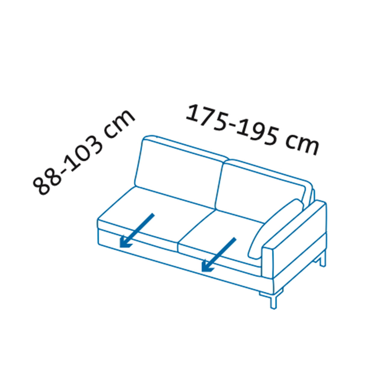 Maßzeichnung alba Anstellsofa X2 Maßzeichnung alba Anstellsofa X2