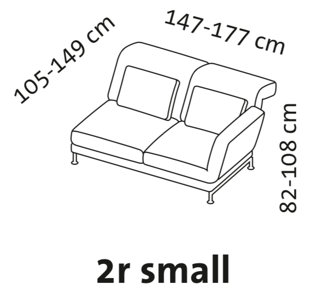 Maßzeichnung brühl moule small 73223 Maßzeichnung brühl moule small Anstellsofa 2-Sitzer Armlehne rechts