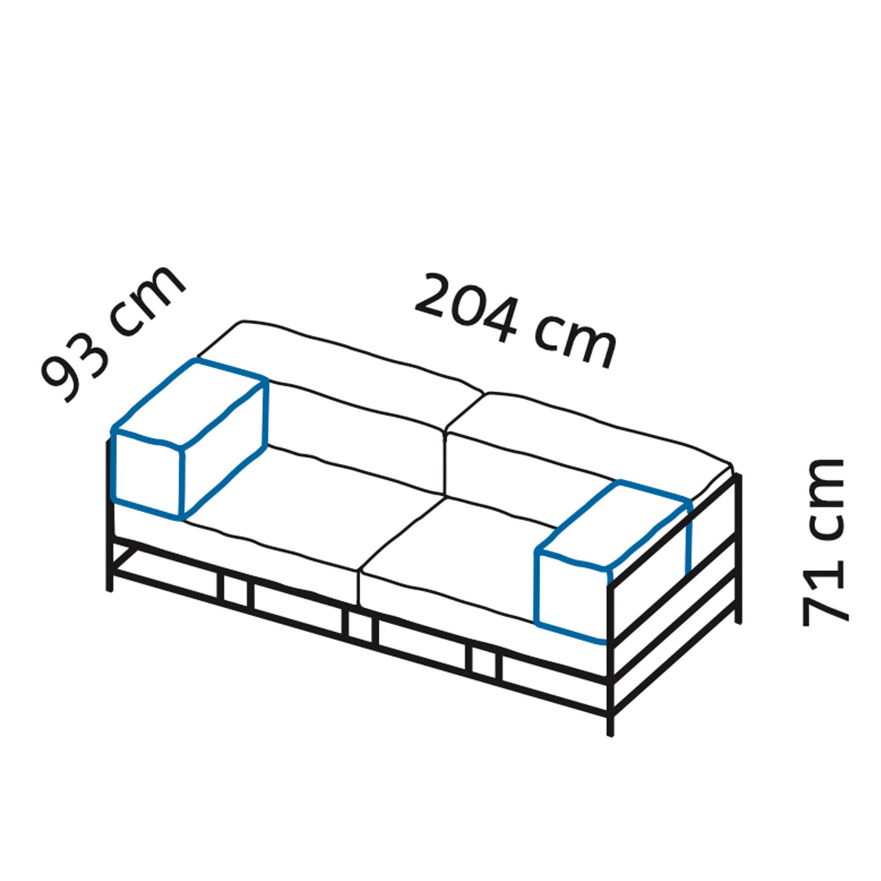 Maßzeichnung brühl easy pieces 62011 Maßzeichnung brühl easy pieces Sofa