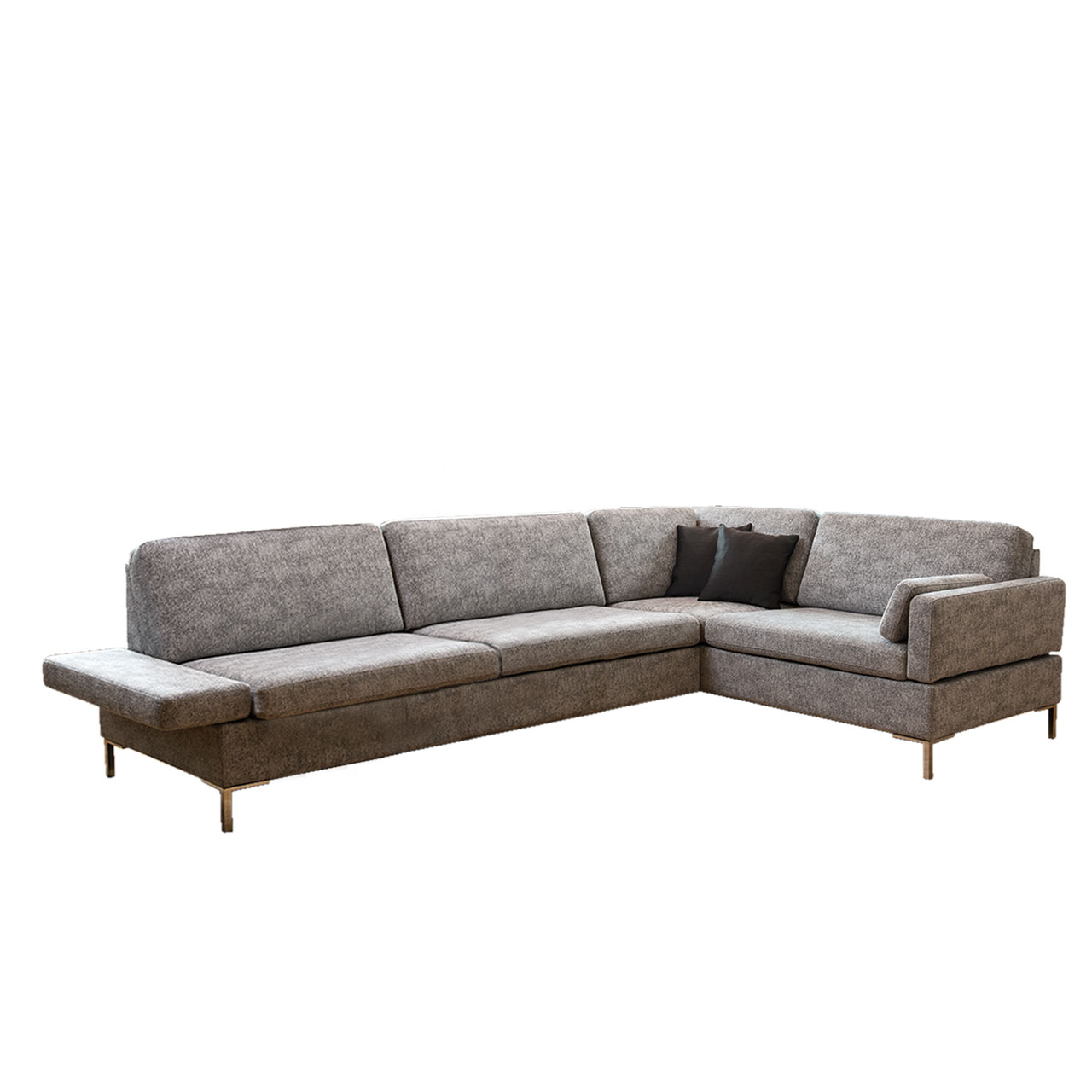 Bruehl_alba_system_garnitur_d1_mittel_rechts1 Braune Eckgarnitur mit Anstellsofa links und Eckgarnitur rechts.