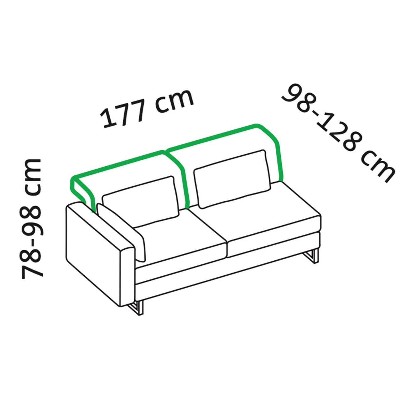 Maßzeichnung brühl embrace 69622 Maßzeichnung brühl embrace Anstellsofa