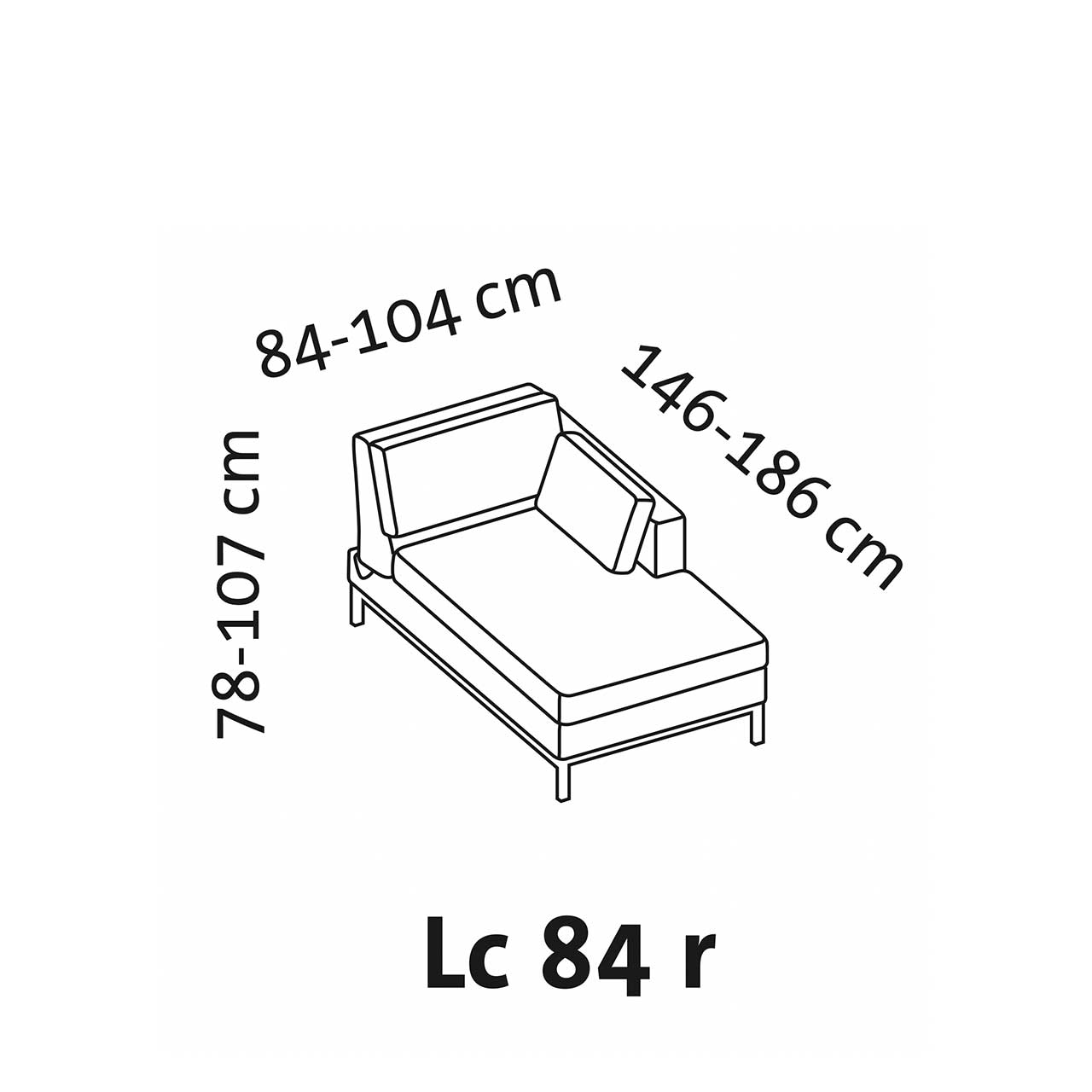 Maßzeichnung brühl tomo soft 72439 Maßzeichnung brühl tomo soft Longchair
