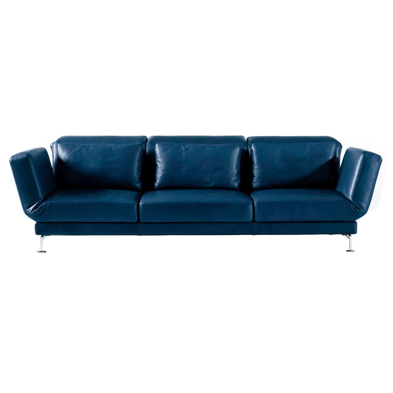 brühl moule small - Sofa 73212 Sofa mit drei Sitzplätze in dunkelblauem Leder.