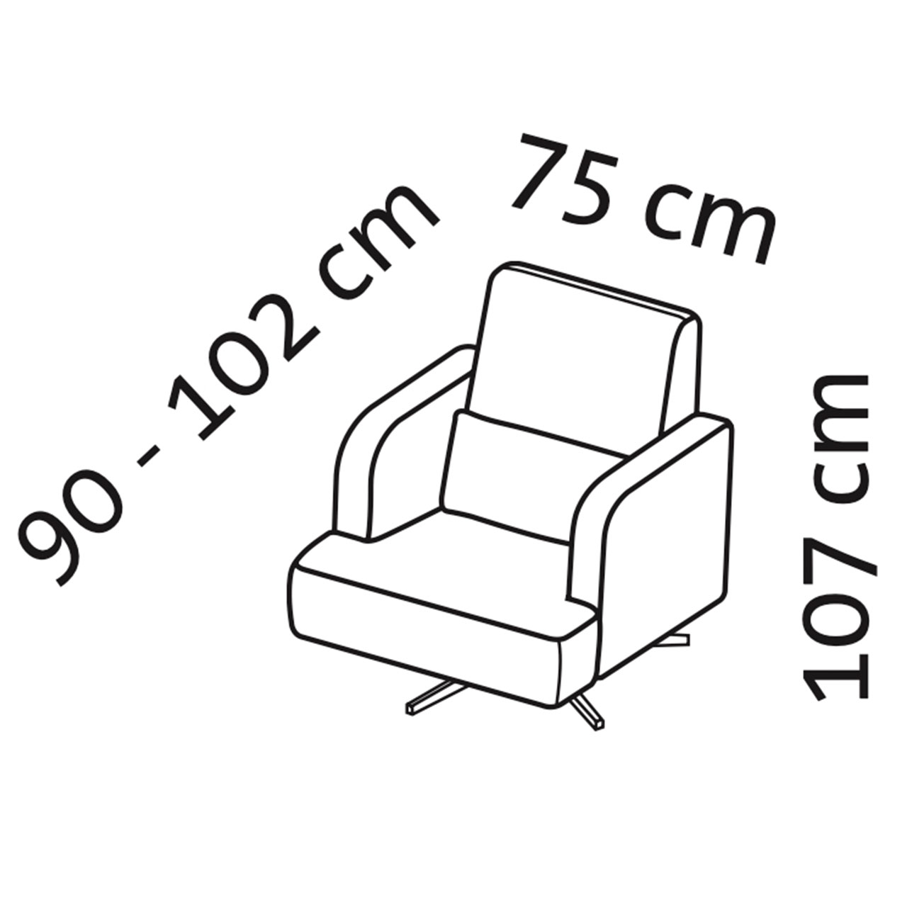 Maßzeichnung brühl aoyama 75002 Maßzeichnung brühl aoyama Drehsessel