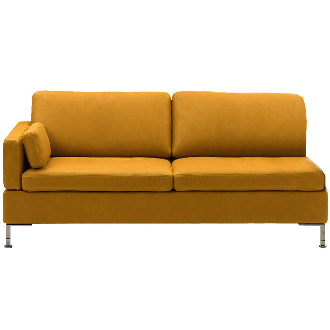 Bruehl_alba_W1-Anstellsofa Anstellsofa in caramellfarbenem Leder.