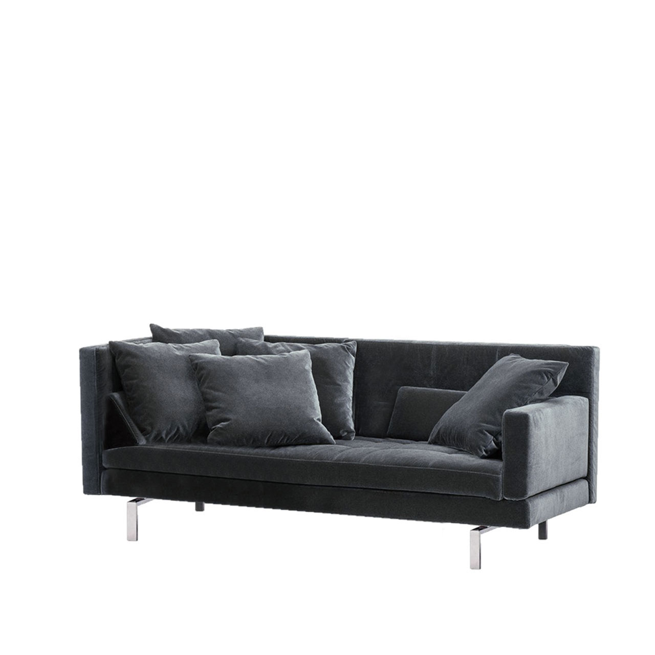 brühl amber Eckanbausofa rechts Dunkelgraues Anstellsofa mit schmaler Armlehne auf der rechten Seite.