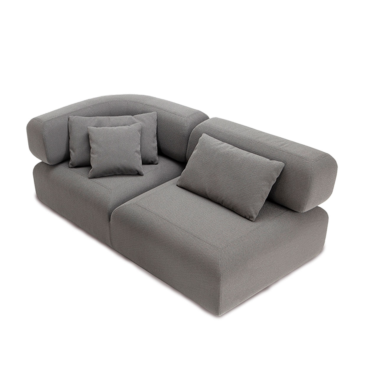 Openend all together 73621 Graues Openend mit langer umschließender Armlehne auf der linken Seite.