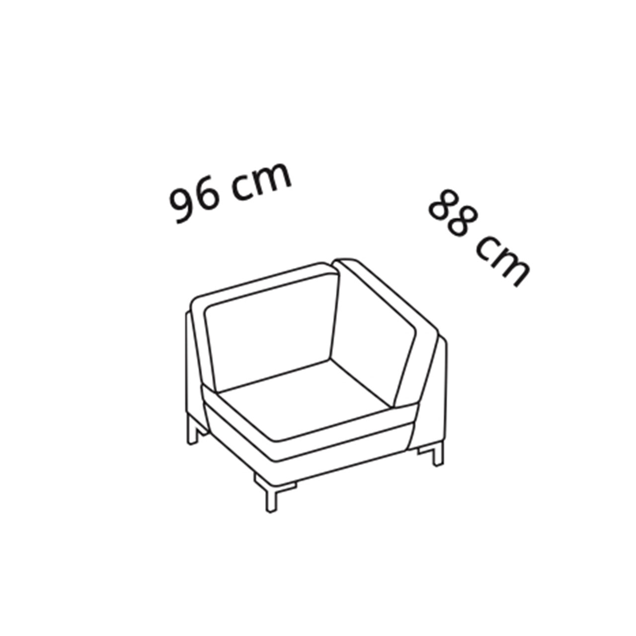 Maßzeichnung alba system Eckelement E 55/63