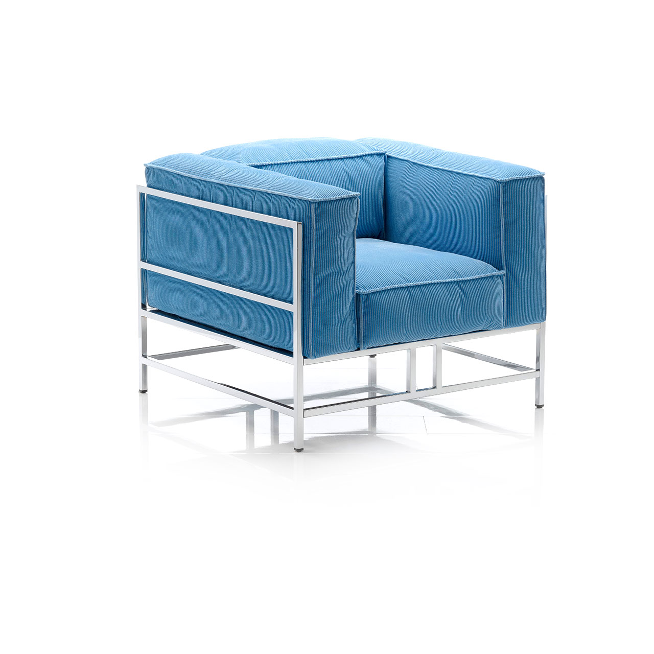 brühl easy pieces Sessel Sessel mit hellblauen Polstern und mit chrom glänzendem Untergestell.