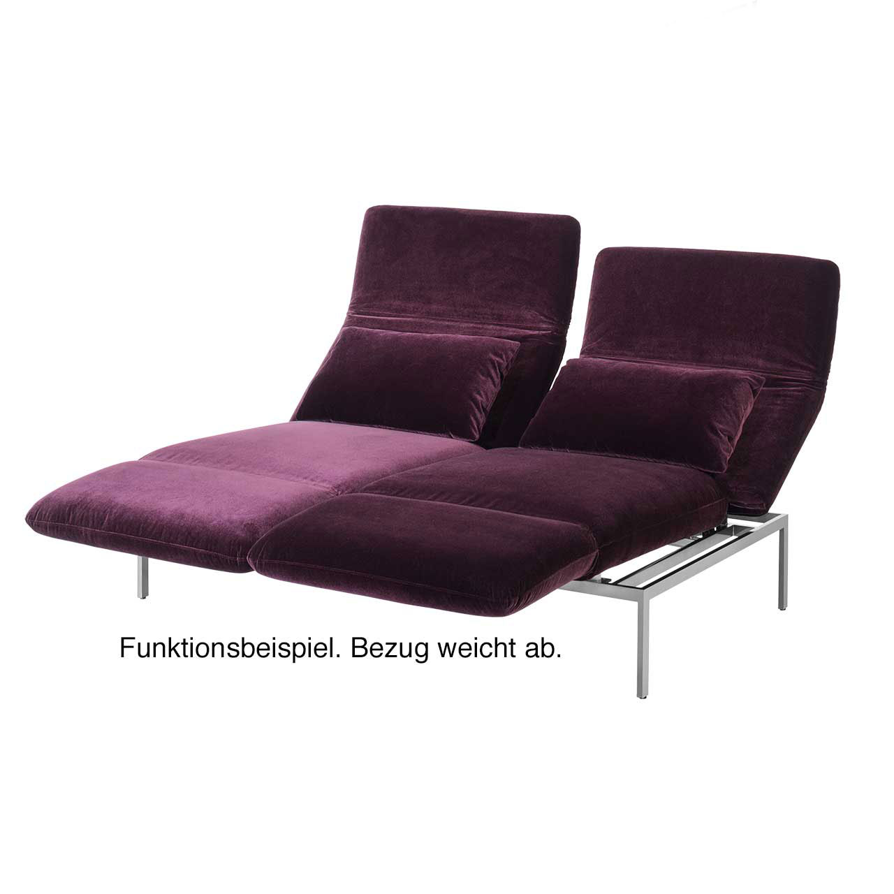 brühl roro Sofa Beispielbild roro Sofa mit 2 Sitzen. Beide Sitze zur Relaxposition umgeschwenkt.
