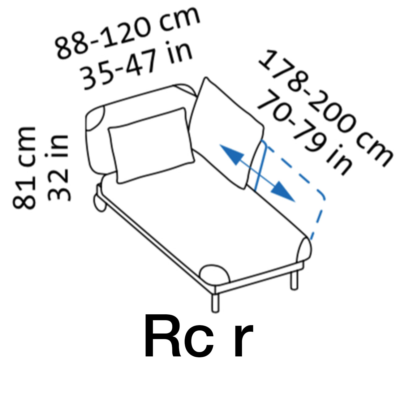 Maßzeichnung brühl tam 55341 Maßzeichnung brühl tam Recamiere Armlehne rechts