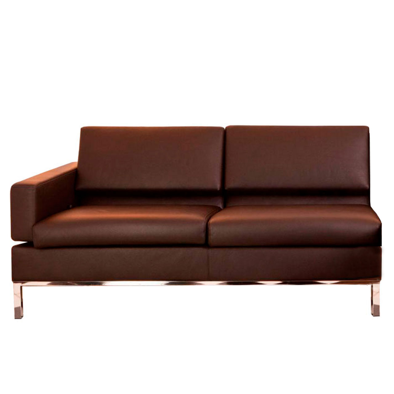 brühl tomo - Anstellsofa 3-Sitzer Dunkelbraunes Anstellsofa mit 3 Sitzplätzen. Die Armlehne befindet sich links.