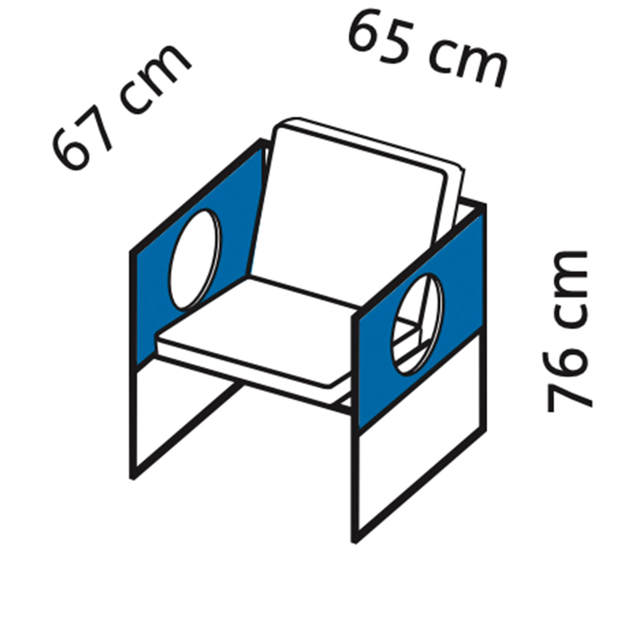 Maßzeichnung brühl grace Sessel 68013. Maßzeichnung für den Sessel grace 68013.