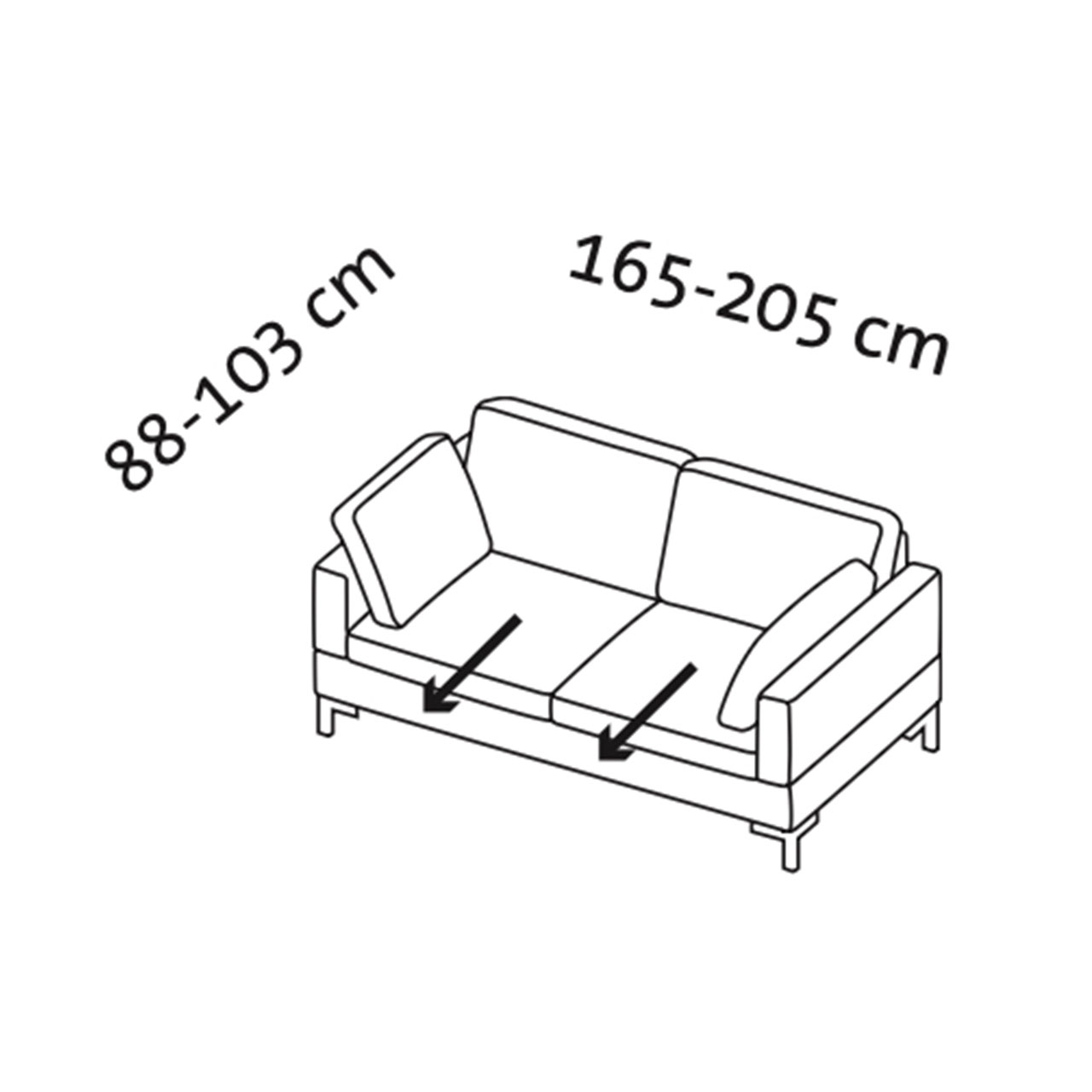 Maßzeichnung alba 55/70 67605 Maßzeichnung alba 55/70 Sofa 67605