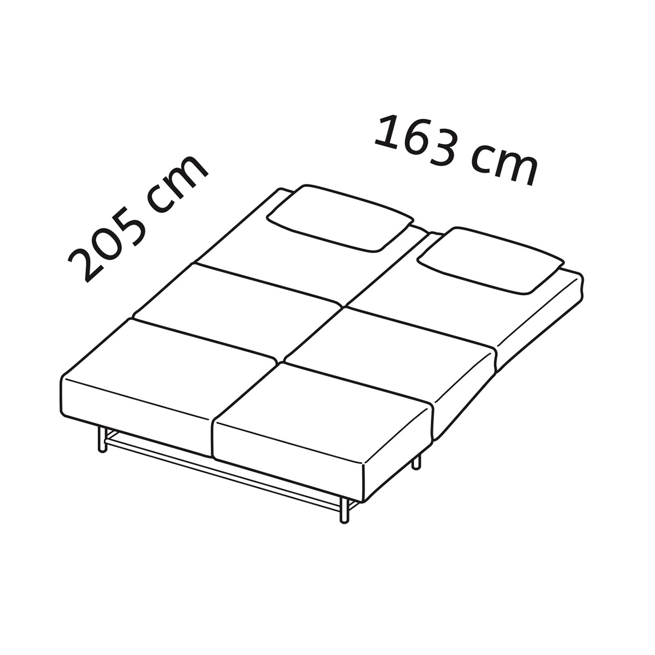 Maßblatt brühl first class 2 Maßblatt ausgezogenes Bettsofa brühl fist class
