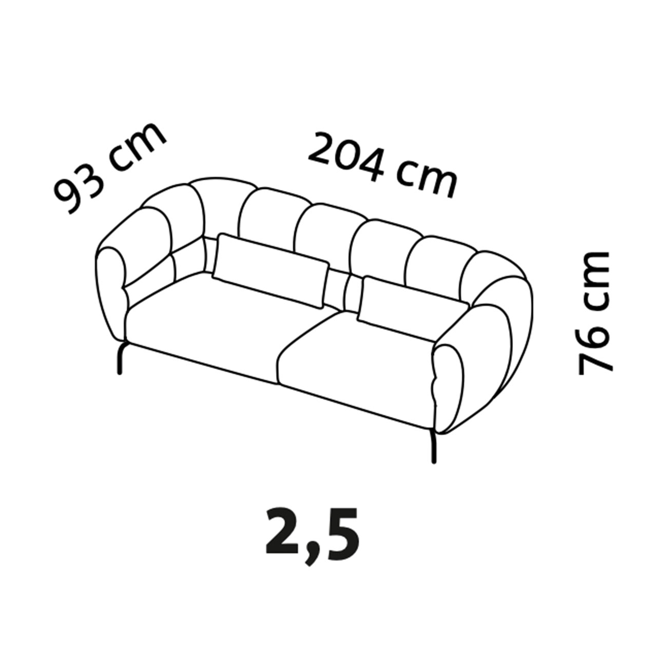 Maßzeichnung brühl magnolia 73008 Maßzeichnung brühl magnolia Sofa 73008