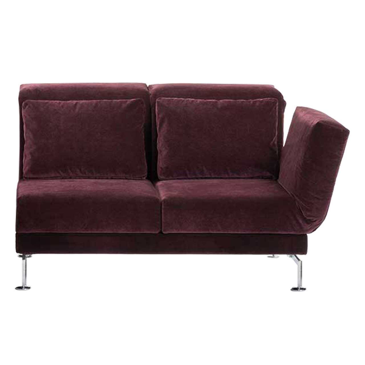 brühl moule medium - Anstellsofa 73123 2-Sitzer Drehsitz rechts Anstellsessel mit 2 Sitzen in bordeauxrotem Stoff mit Armlehne rechts.