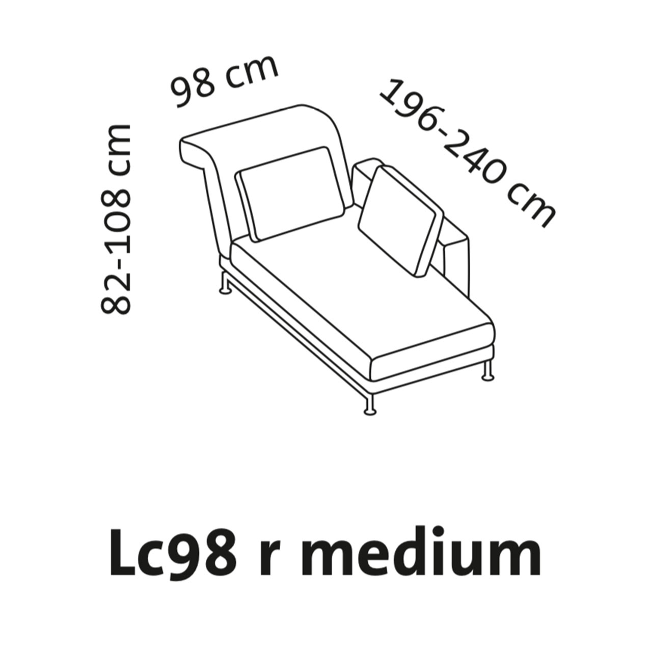 Maßzeichnung brühl moule medium 73131 Maßzeichnung brühl moule medium Longchair Armlehne rechts