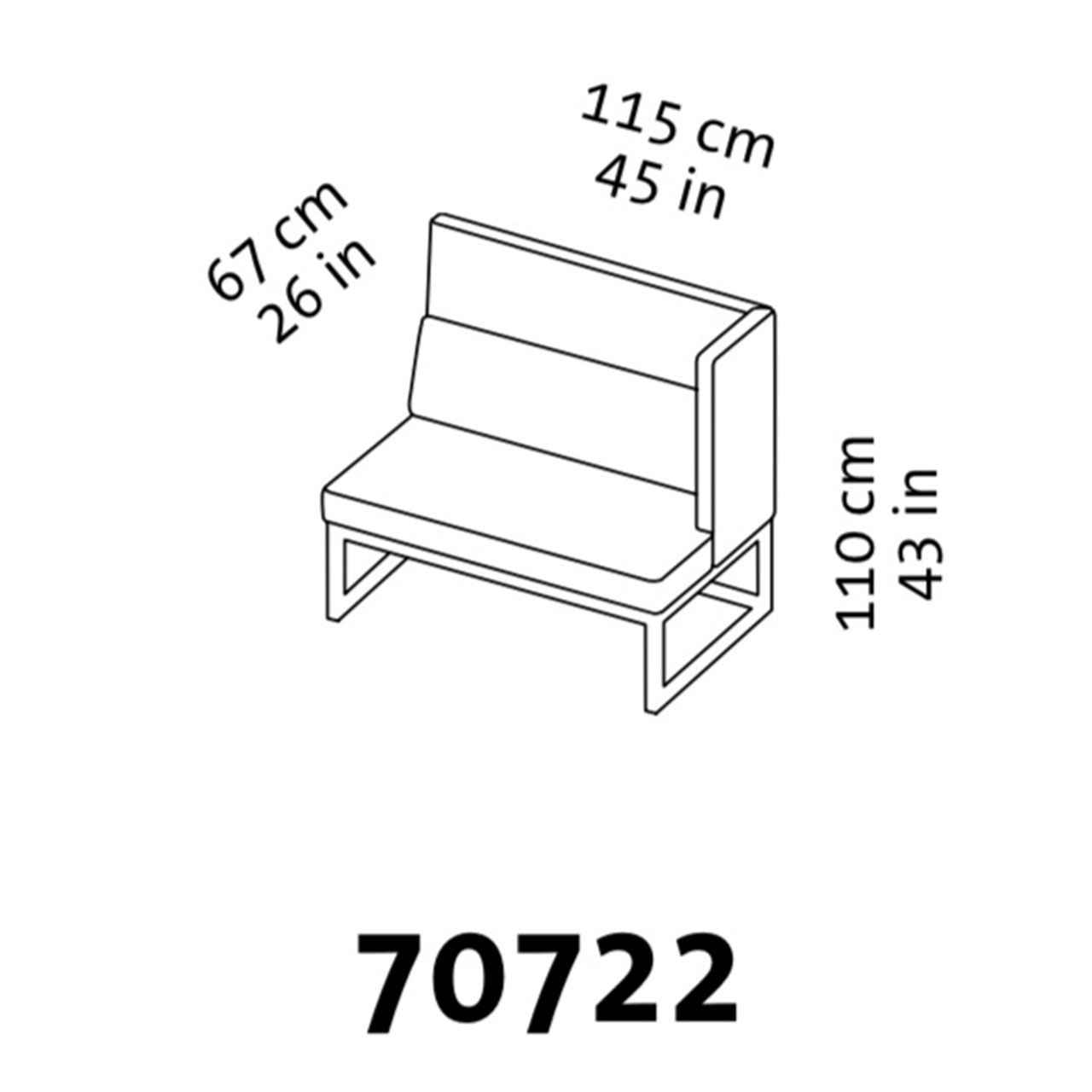 Maßzeichnung brühl belami 70722 Maßzeichnung brühl belami high Polsterbank