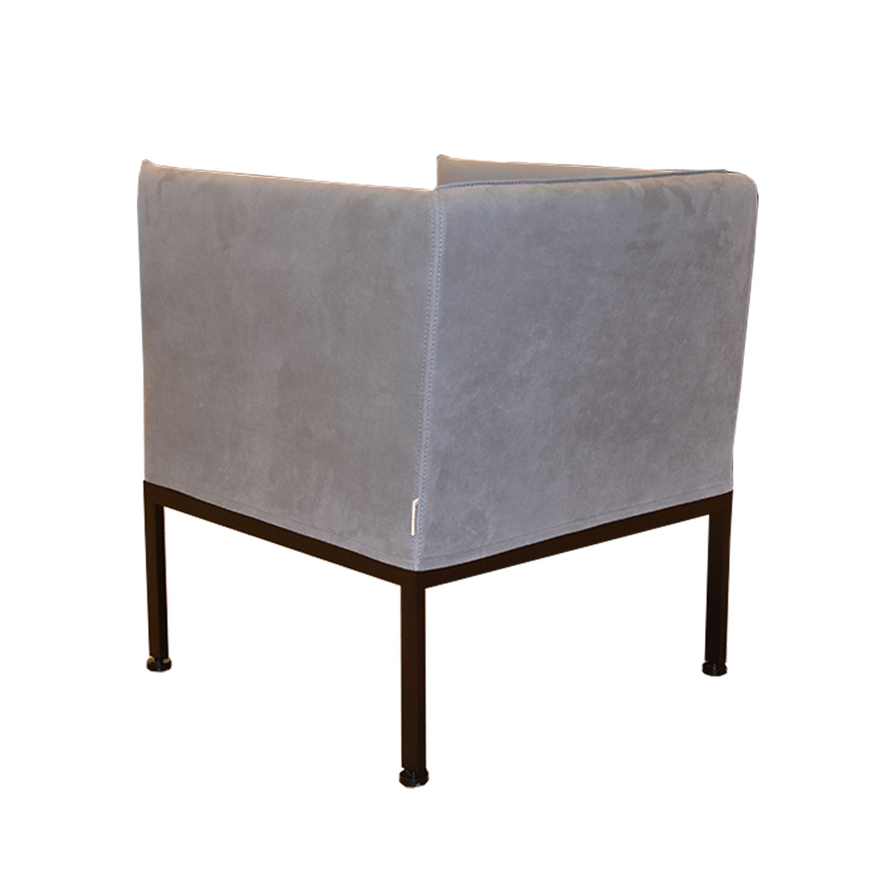 Sessel Stoff 8099-9087 Sessel in grauem Mikrofaser-Stoff. Das Untergestell ist schwarz.