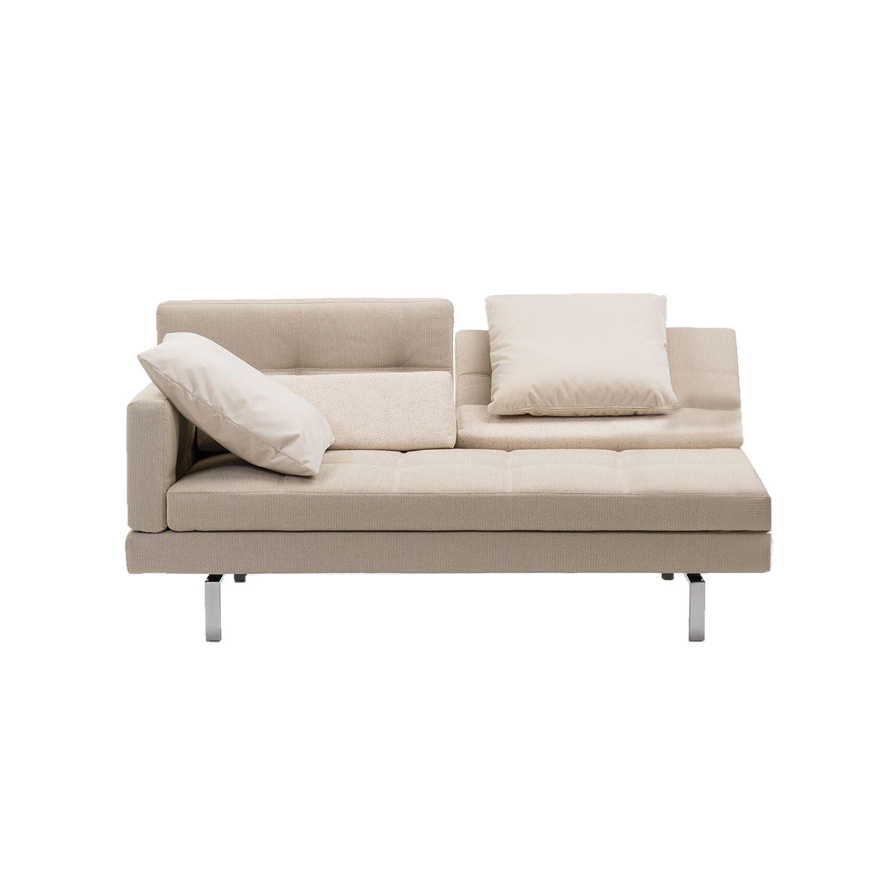 brühl amber Anstellsofa 2,5-Sitzer links Weißes Anstellsofa mit schmaler Armlehne auf der linken Seite.