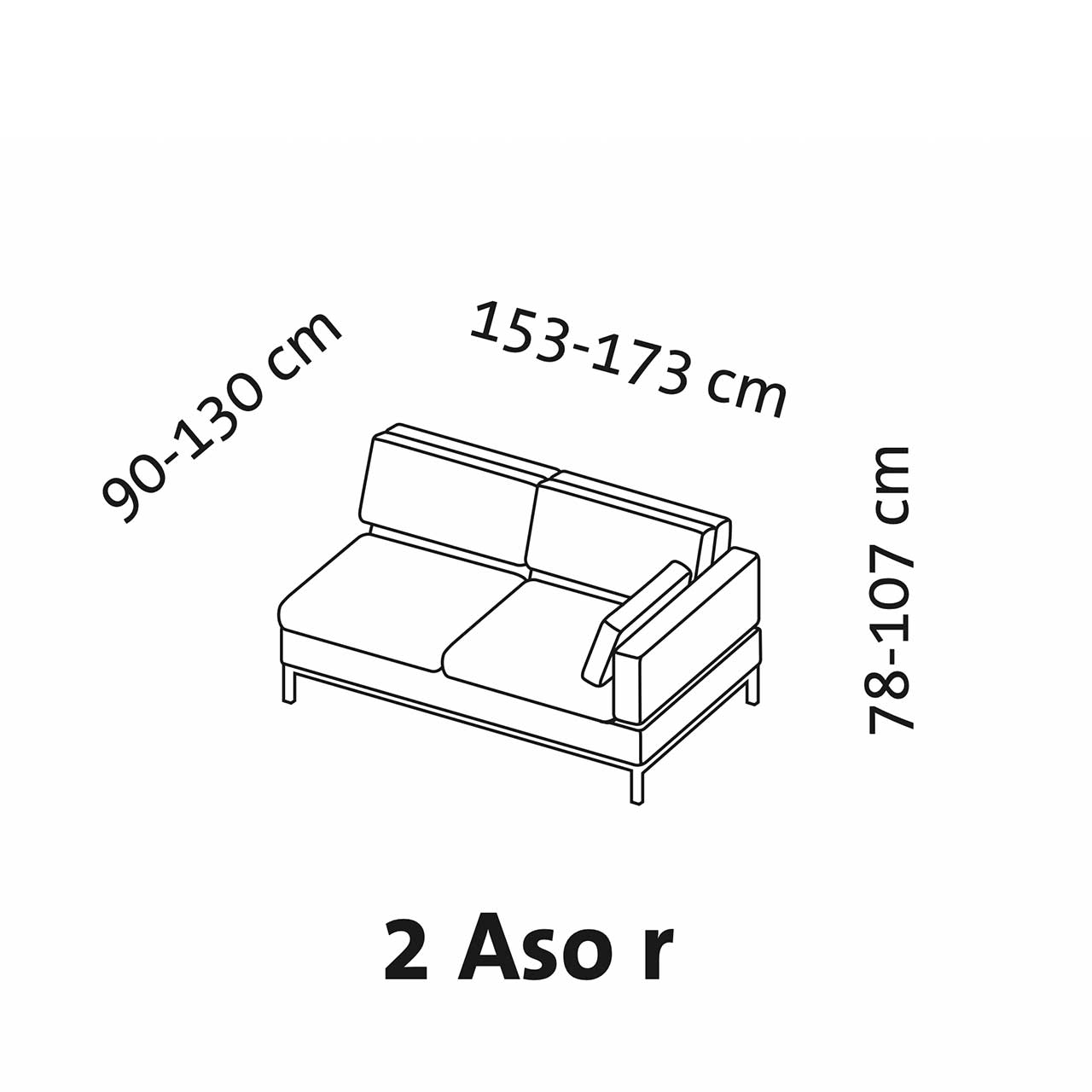 Maßzeichnung brühl tomo compact 72631 Maßzeichnung brühl tomo compact Anstellsofa 2-Sitzer