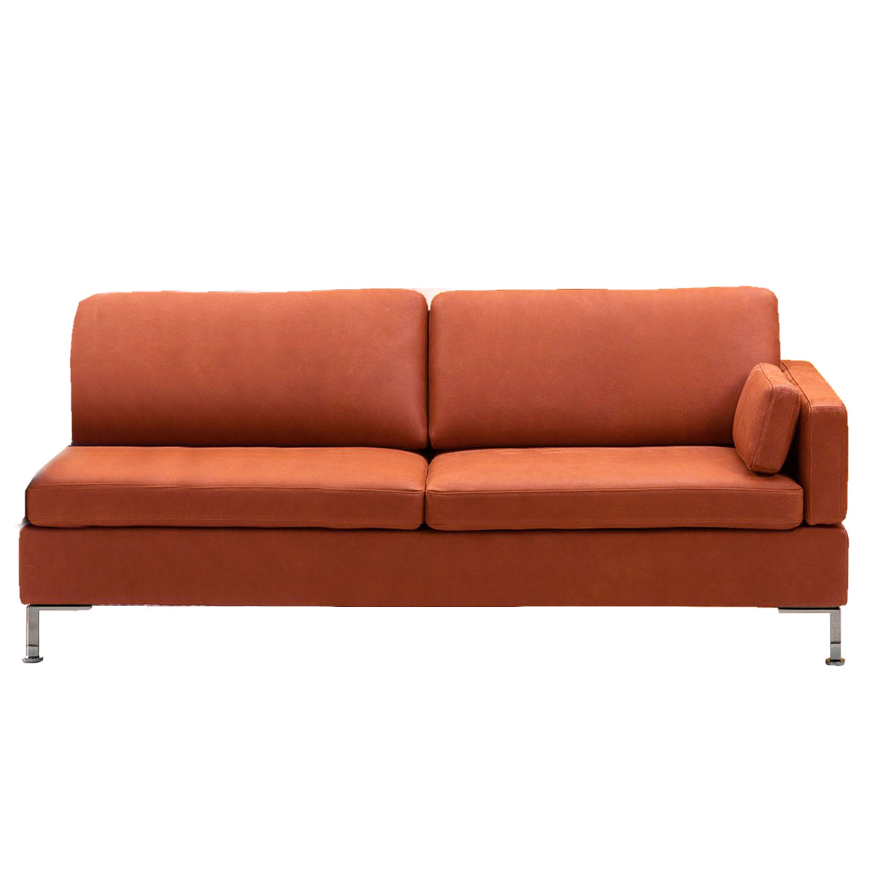Bruehl_alba_X2-Anstellsofa Anstellsofa in orang-rotem Leder.
