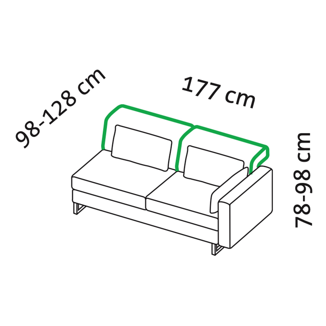 Maßzeichnung brühl embrace 69623 Maßzeichnung brühl embrace Anstellsofa