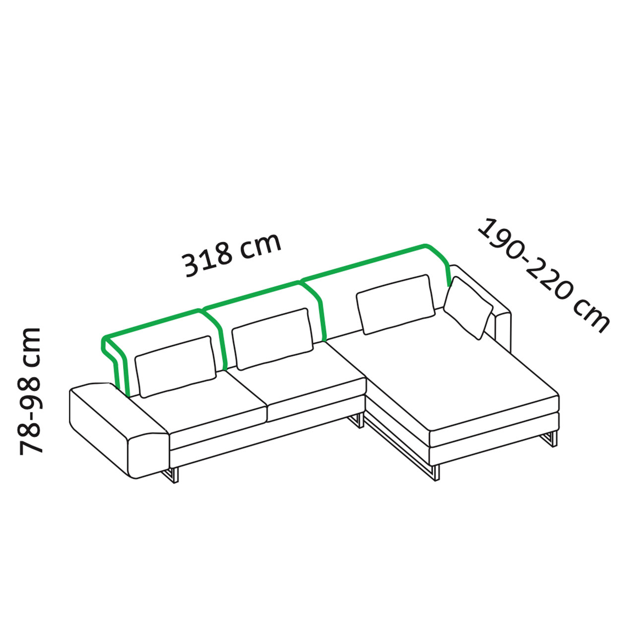 Maßzeichnung brühl embrace 69620 + 69639 Maßzeichnung brühl embrace Garnitur