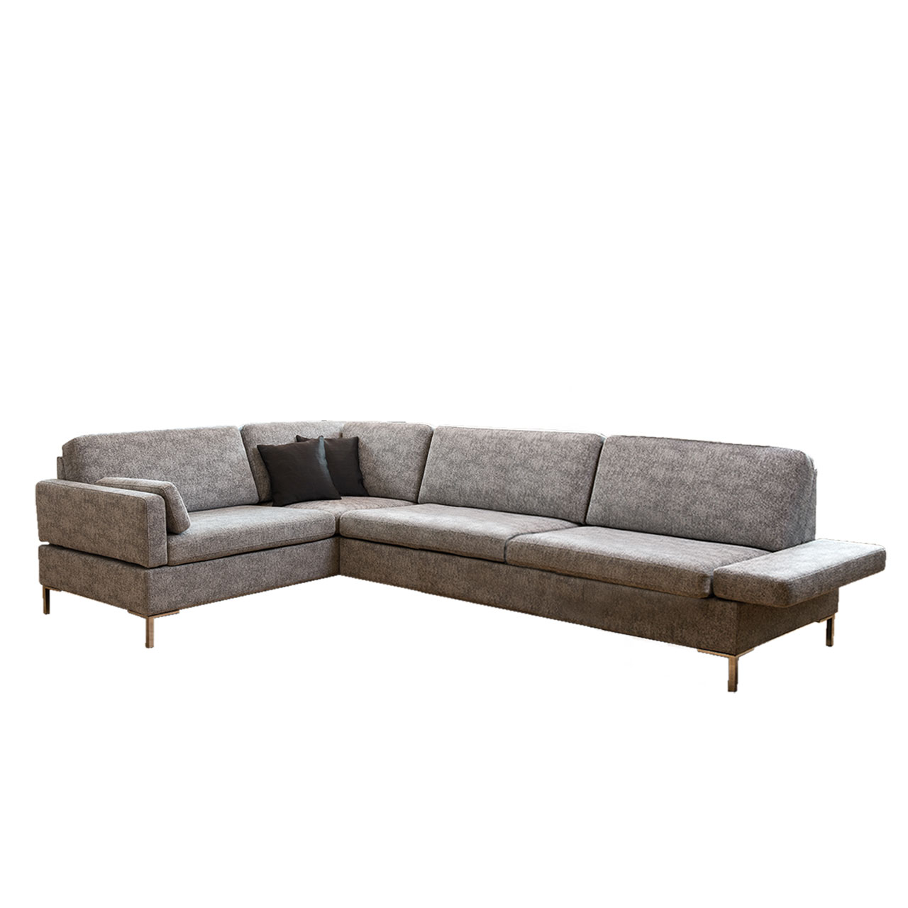 Bruehl_alba_system_garnitur_d1_mittel1_links Braune Eckgarnitur mit Anstellsofa rechts und Eckanbausofa links.