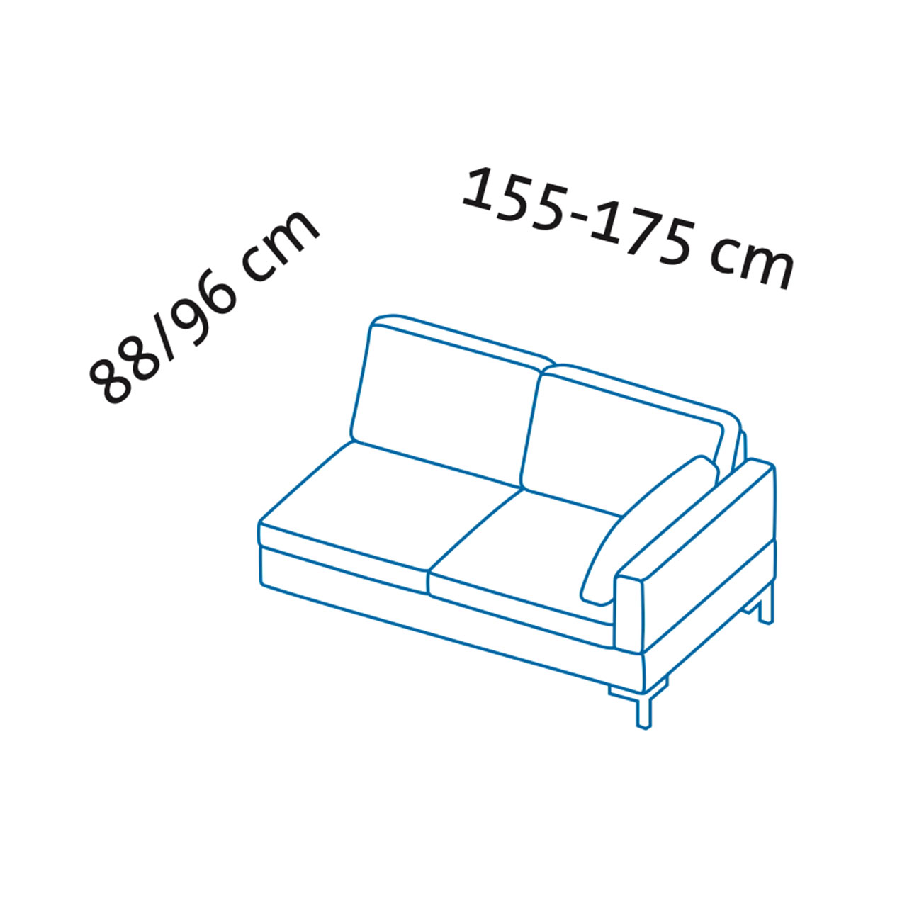 Maßzeichnung alba system Anstellsofa W2 Maßzeichnung alba system Anstellsofa W2